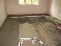 Screding in process in kitchen