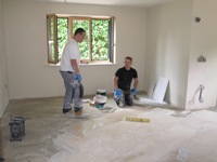 Laying the kitchen, dining and utility floors