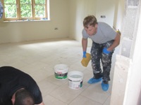 Grouting floor
